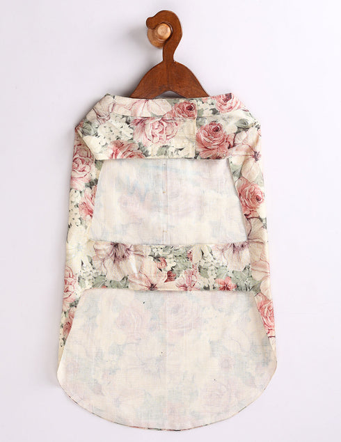 Dogs Allover Printed Silk Blend Ethnic Jacket