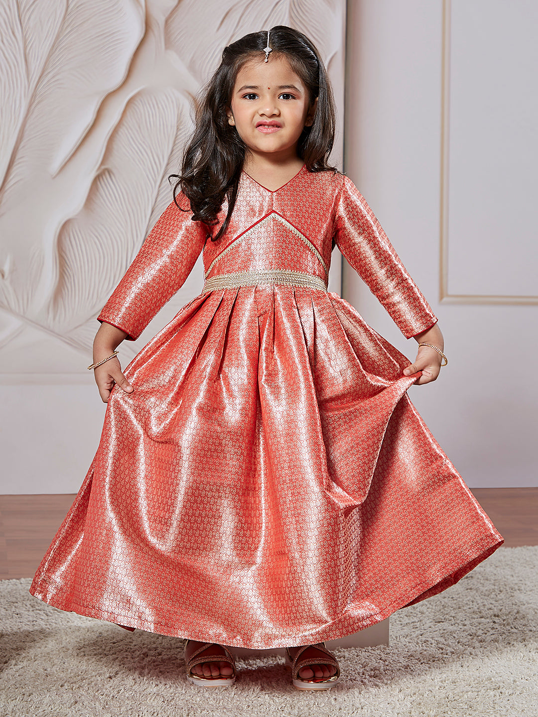 Girl's' Red Anarkali