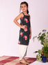Girl's' Floral Printed Cotton Silk Kurta And Tulip Pant Set