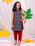 Girl's Black And Maroon Dhoti Kurta Set