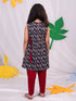 Girl's Black And Maroon Dhoti Kurta Set