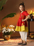 Girl's' Red And Cream Dhoti Kurta Set