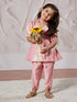 Girl's' Pink Kurta And Dhoti Pant Set