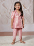 Girl's' Pink Kurta And Dhoti Pant Set