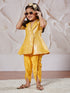 Girl's' Mustard Kurta And Dhoti Pant Set