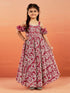 Girl's' Georgette Floral Embroidered Gown