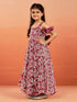 Girl's' Georgette Floral Embroidered Gown
