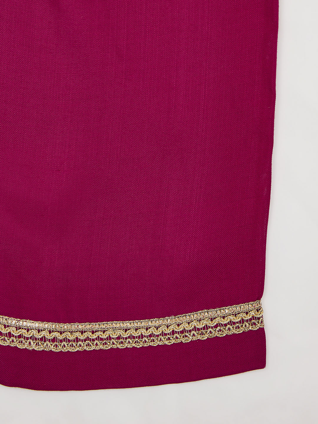 Girl's' Magenta Jacket Kurta Set