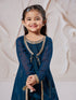 Girl's' Turquoise Jacket Kurta Set