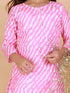 Girl's' Pink Printed Kurta & Cream Patiala Set