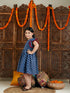 Girl's Blue Printed Frock