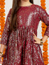 Girl's' Maroon Embellished Kurta Pyjama Set