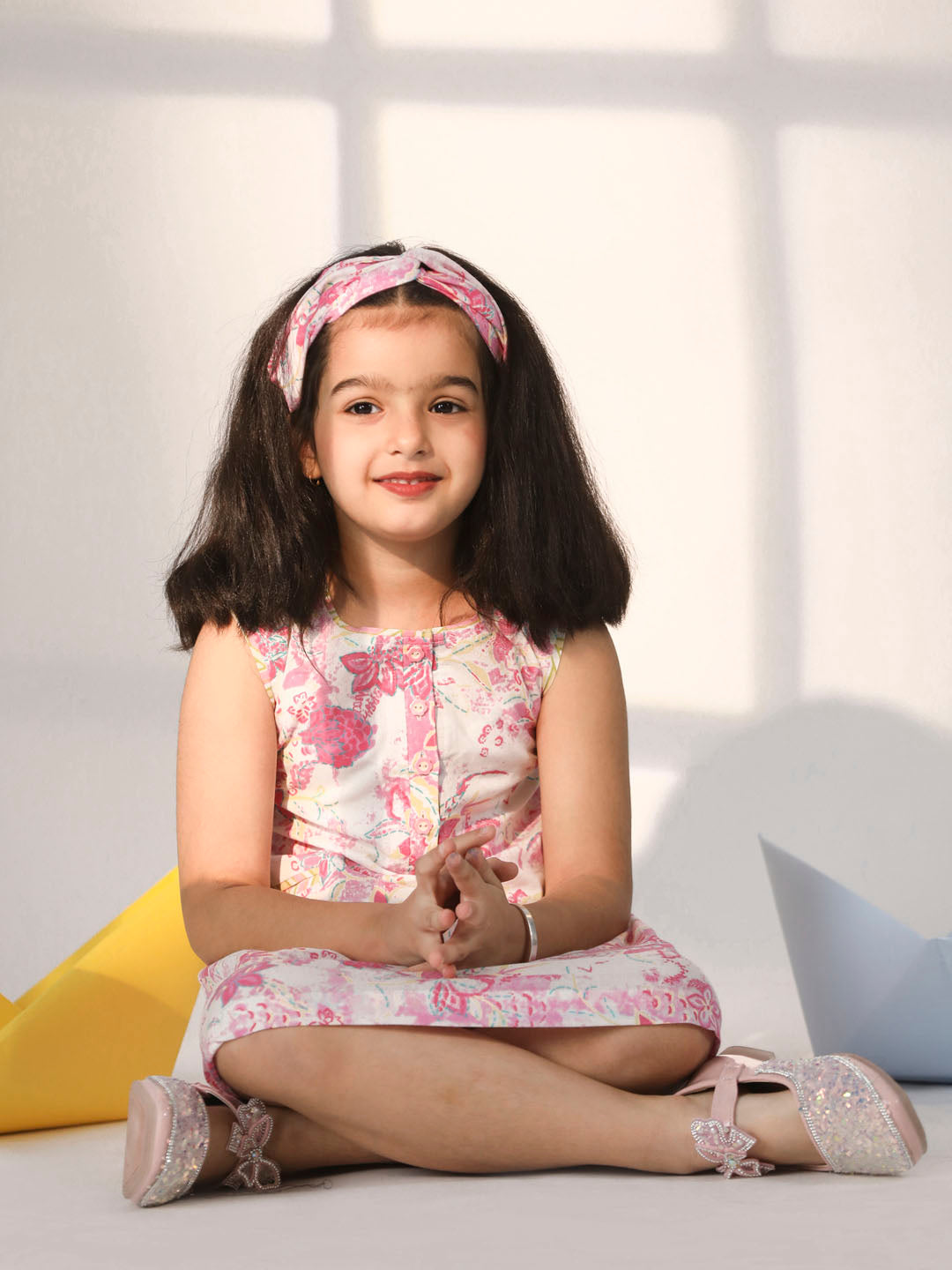 Girl's' Pink Cotton Summer Dress