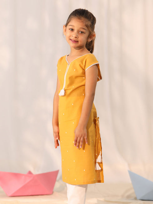 Girl's' Mustard Only Kurta