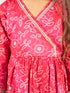 Girl's' Pink Color Bandhnai Print Angrakha Style Dress