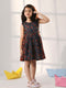 Girl's' Rust And Navy Blue Dress