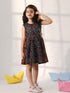 Girl's' Rust And Navy Blue Dress