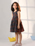 Girl's' Rust And Navy Blue Dress