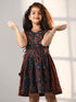 Girl's' Rust And Navy Blue Dress
