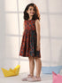 Girl's' Rust And Navy Blue Dress
