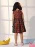 Girl's' Rust And Navy Blue Dress