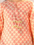 Girl's' Peach Cotton Printed Kurta