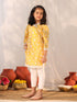 Girl's' Yellow Kurta Leggings Set