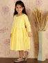 Girl's Mustard Pure Cotton Chikankari Kurta