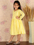 Girl's Mustard Pure Cotton Chikankari Kurta