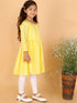 Girl's Yellow Pure Cotton Chikankari Kurta With Leggings