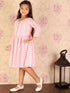 Girl's Pink Pure Cotton Chikankari Kurta
