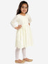 Girl's' Yellow Pure Cotton Chikankari Kurta With Leggings
