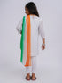 Girl's' White Kurta, Leggings And Dupatta