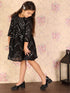 Girl's Black Mirror Kurta