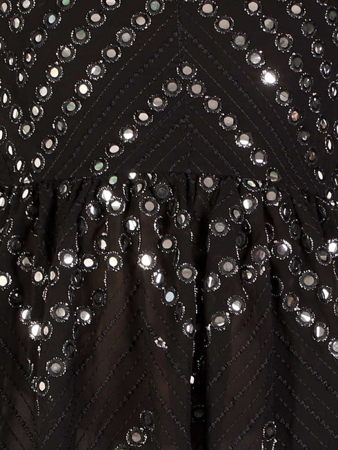 Girl's Black Mirror Kurta