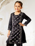 Girl's Black Silk Kurta
