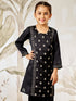 Girl's Black Silk Kurta