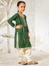 Girl's Green Bandhani Kurta Patiala Set