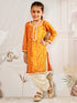 Girl's Mustard Bandhani Kurta Patiala Set