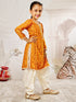 Girl's Mustard Bandhani Kurta Patiala Set