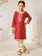 Girl's Red Bandhani Kurta Patiala Set