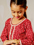 Girl's Red Bandhani Kurta Patiala Set