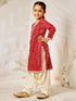 Girl's Red Bandhani Kurta Patiala Set