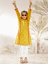 Girl's Mustard Cotton Kurta Leggings Set