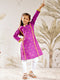 Girl's Purple Cotton Kurta Leggings Set