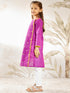 Girl's Purple Cotton Kurta Leggings Set