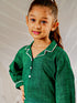 Girl's Green Cotton Kurta Leggings Set