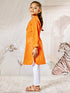 Girl's Orange Cotton Kurta Leggings Set