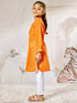 Girl's Orange Cotton Kurta Leggings Set