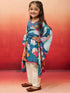 Vastramay Girls' Blue Cotton Kurta with Pyjama Set